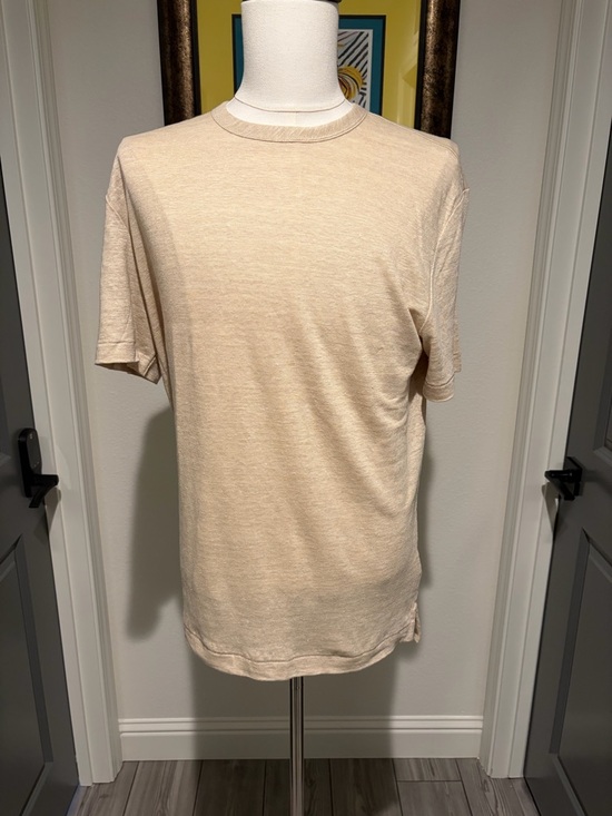 Banana Republic Other - Banana Republic Tan Linen Crew Neck Short Sleeve Shirt